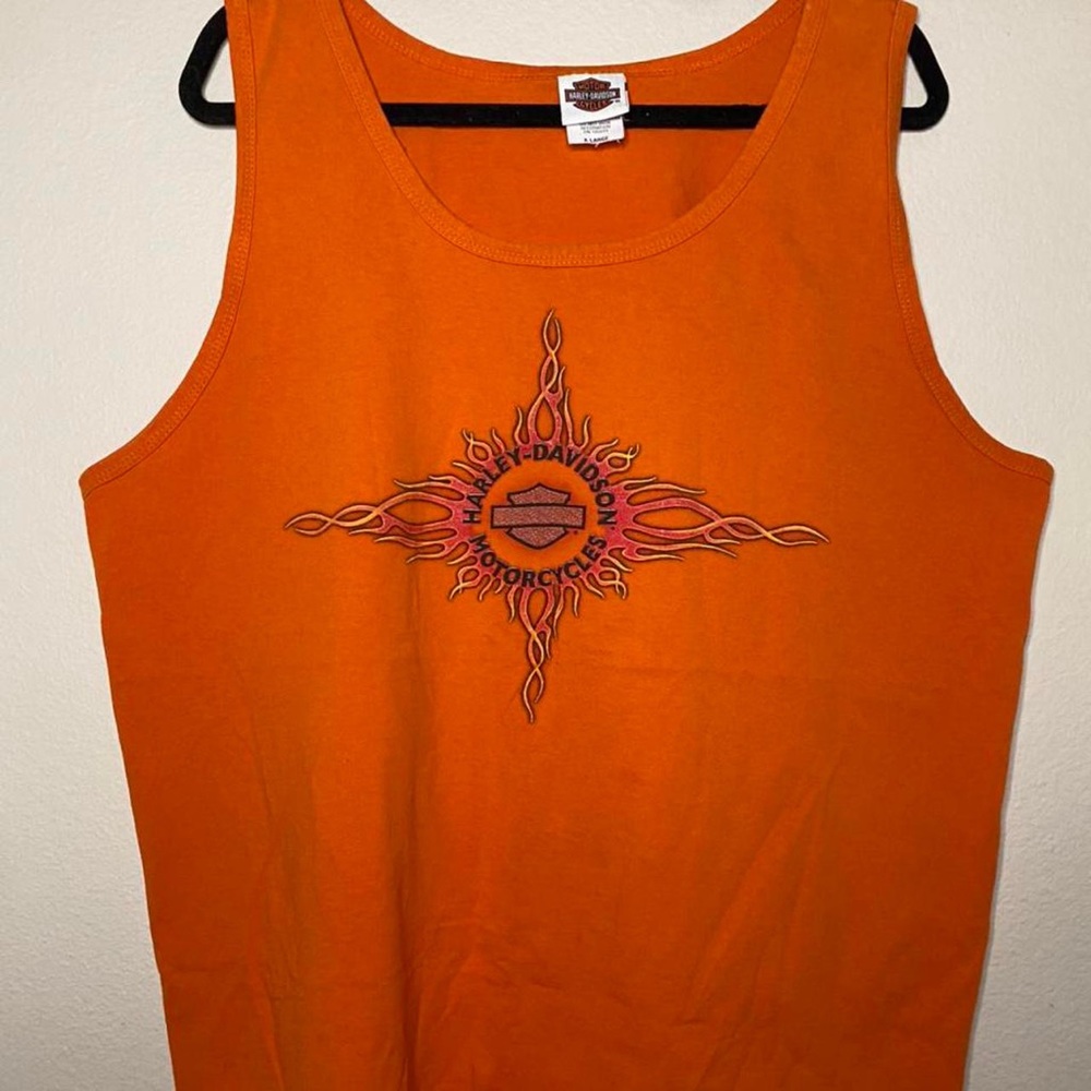 Orange Harley Davidson Tank Top - 2003 Wilmington IL